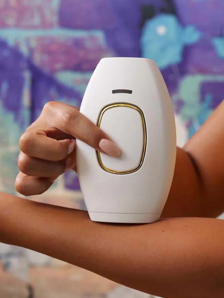 At-home hair removal device using IPL technology to reduce ingrown hairs and irritation