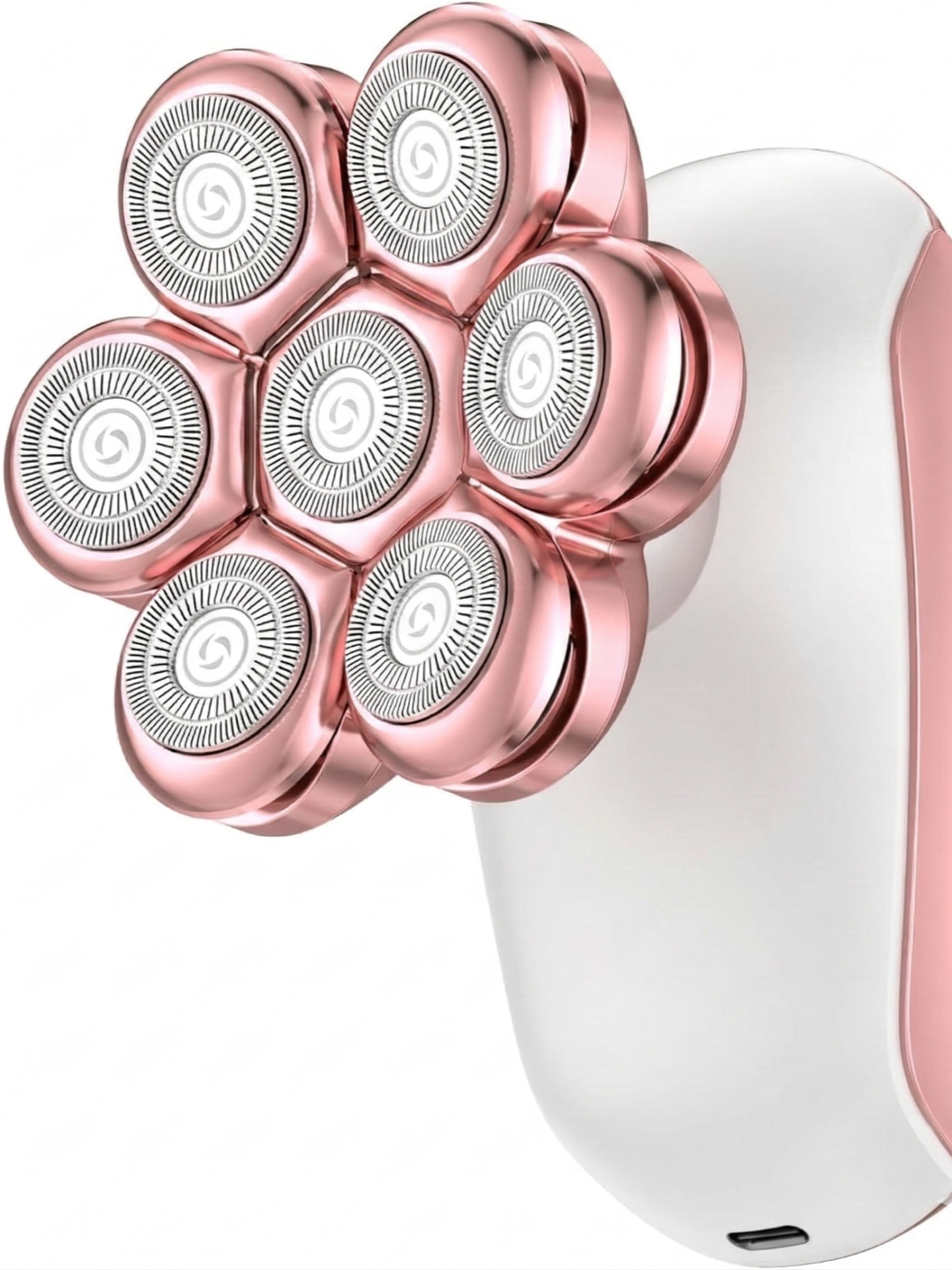 SHPAVVER Electric Razors for Women Legs: 7D Floating Head Electric Shaver - IPX7 Waterproof Wet Dry Hair Remover - LED Display & Travel Lock for Body Face Bikini (Light Pink)