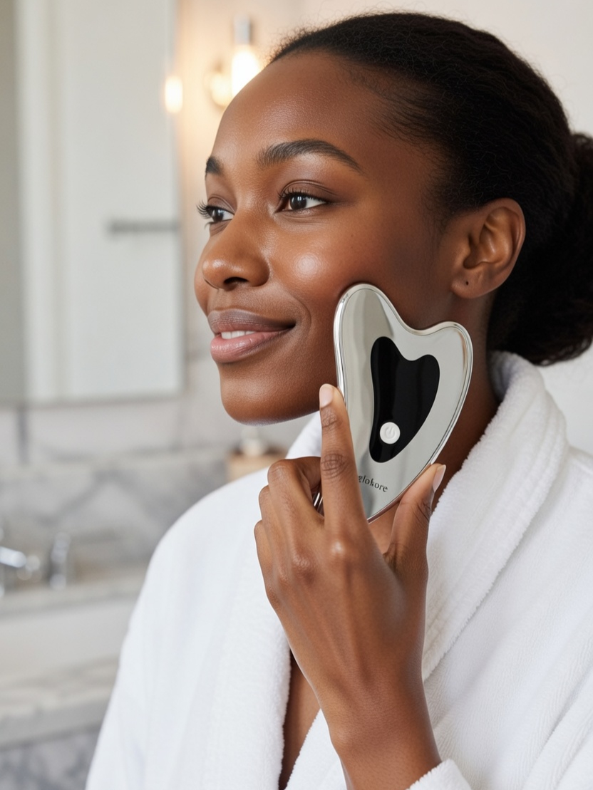 Glokore electric Gua Sha tool for facial massage and skin rejuvenation